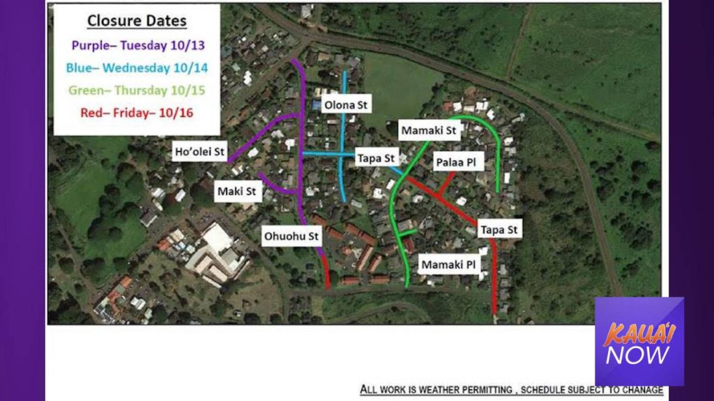 Roadwork Scheduled in Kōloa Kauai Now