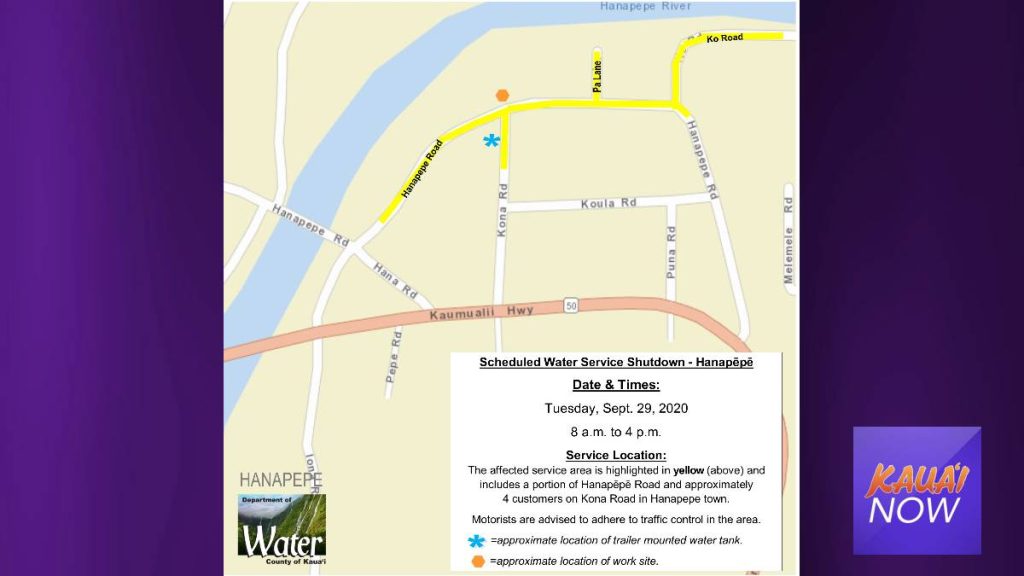 Water Service Shutdown Scheduled on Hanapepe Road Kauai Now