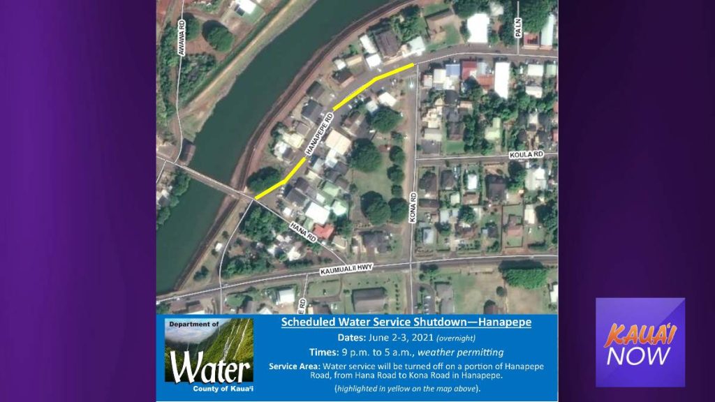 Water Service Shutdown Scheduled for Portion of Hanapēpē Road Kauai Now