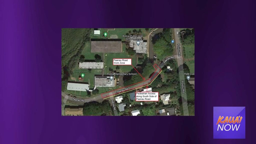 Roadwork on Pa‘anau Road near Kōloa Elementary School Jan. 1131