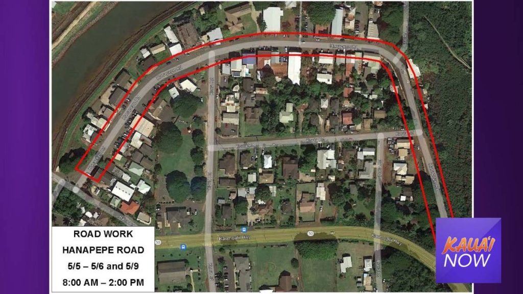 Lane Closures Scheduled For Portions of Hanapēpē Road Kauai Now