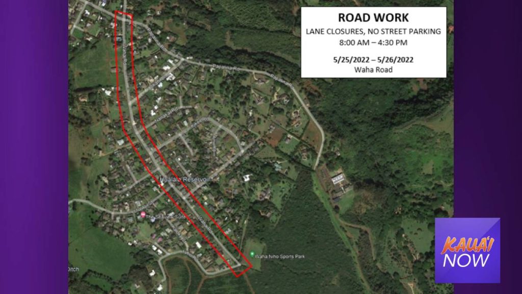 Lane Closures for Waha Road in Kālaheo Rescheduled Again to June 67