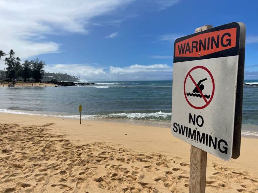 Officials advise no swimming, snorkeling because of high surf