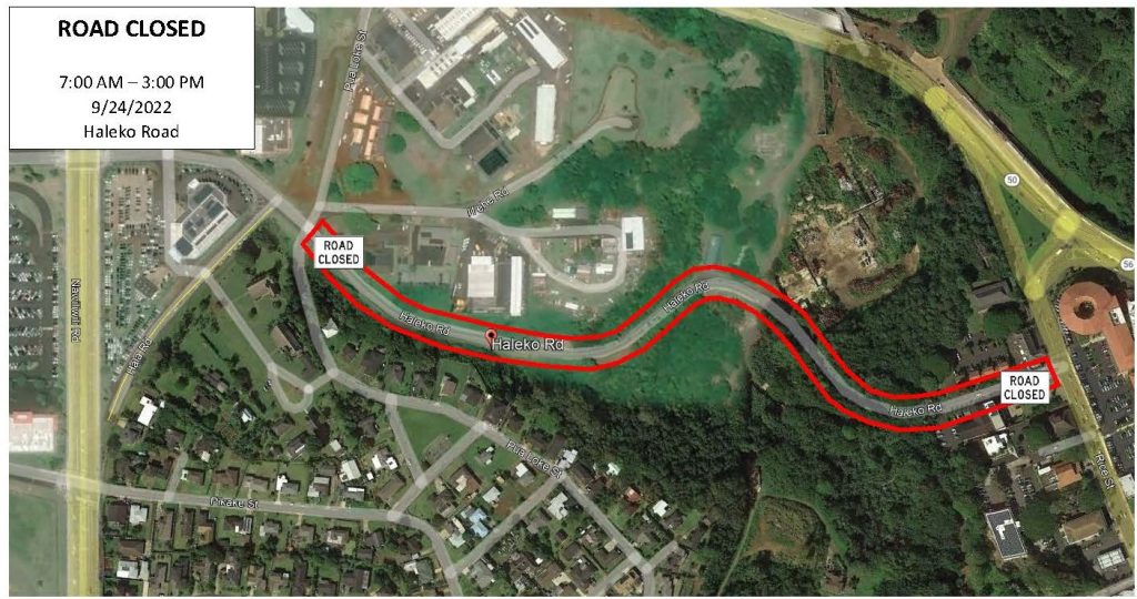 Haleko Road Closure on Sept. 24 Kauai Now