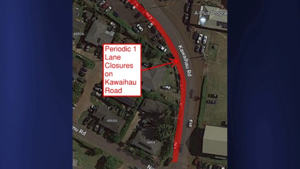Road work scheduled for portions of Kawaihau Road in Kapa‘a Kauai Now