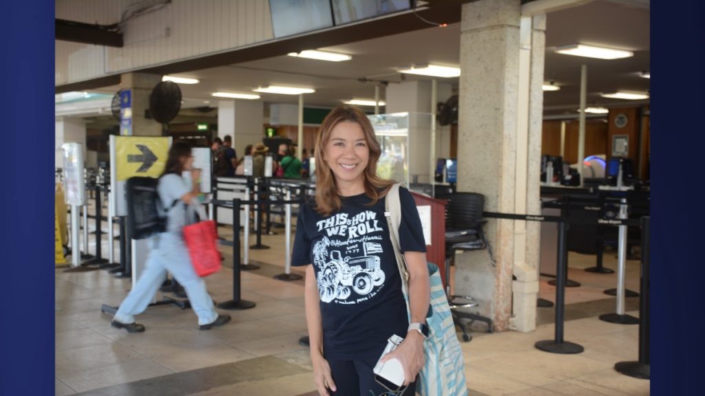 June Reese, the General Manager of Kaua'i Shrimp, is arriving in Lihue from Honolulu on Wednesday, July 30, 2025, to inspect the shrimp on the west side after yesterday's tsunami warning. (Picture Courtesy: Xiomara Yamileth/ Kaua'i Now)