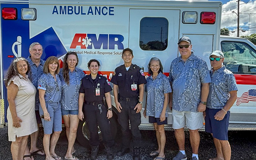 The North Shore Gives' first caravan stop was at the new AMR Hanalei station on Oct. 28, 2025, during National First Responders' Day. (Photo Credit: Xiomara Yamileth/ Kaua'i Now) 