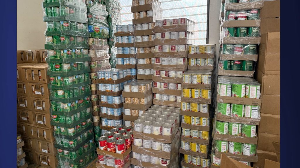 St. William’s Church Food Pantry remains well stocked, a necessity given the North Shore's rural location and the unexpected closure of the Hanalei Bridge during heavy storms. (Photo Credit: Xiomara Yamileth/ Kauaʻi Now)