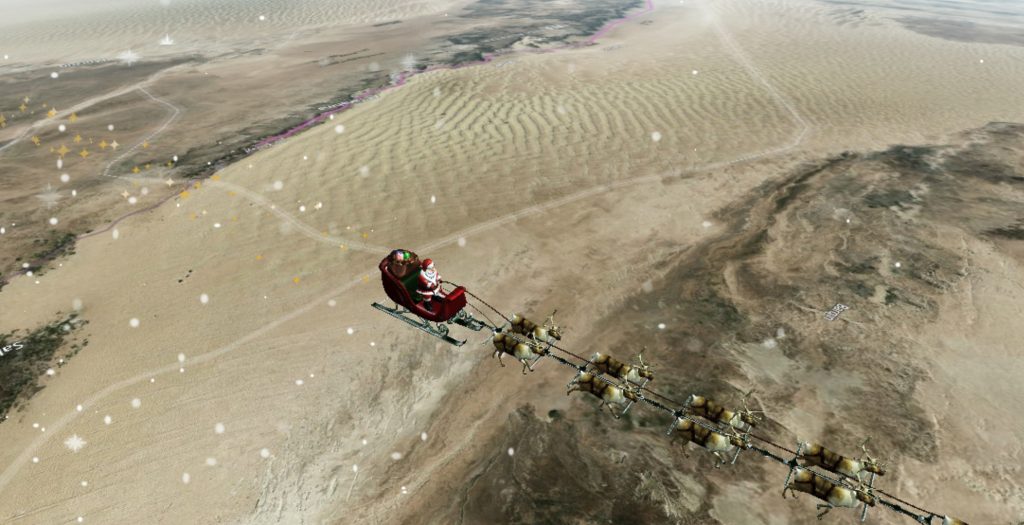 NORAD is tracking Santa on Christmas Eve as he delivers toys to children across the globe. (Screenshot: NORAD)
