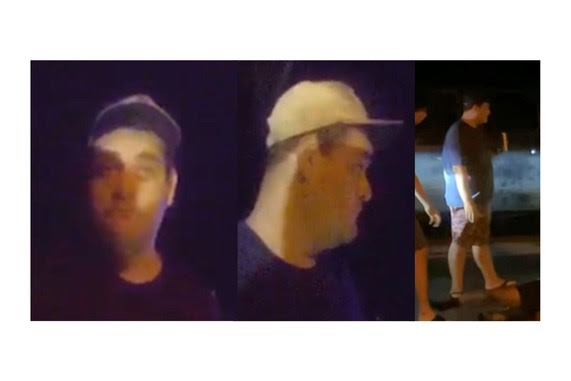 Person of Interest 3: Wearing a dark shirt, dark shorts and a beige hat. (Screenshot: Kauaʻi County)