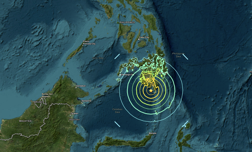 M 7.8 - 26 km SW of Kablalan, Philippines (Sunday, June 7, 2026) PC: USGS