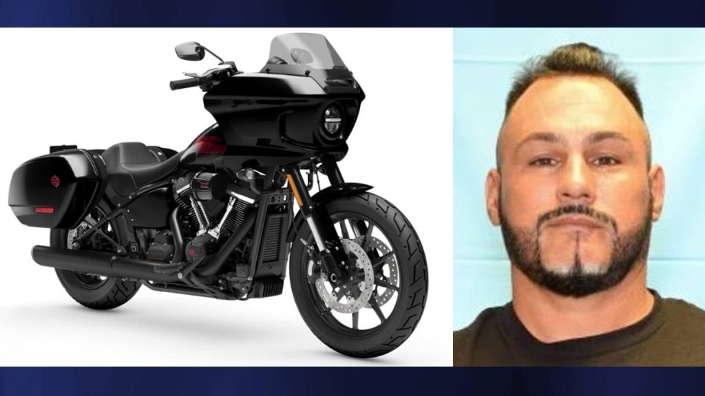 Kauaʻi police say wanted murder suspect William Billy Sinclair was last seen on a Black Harley in Kapaʻa. (Photos: Kauaʻi Police Department)