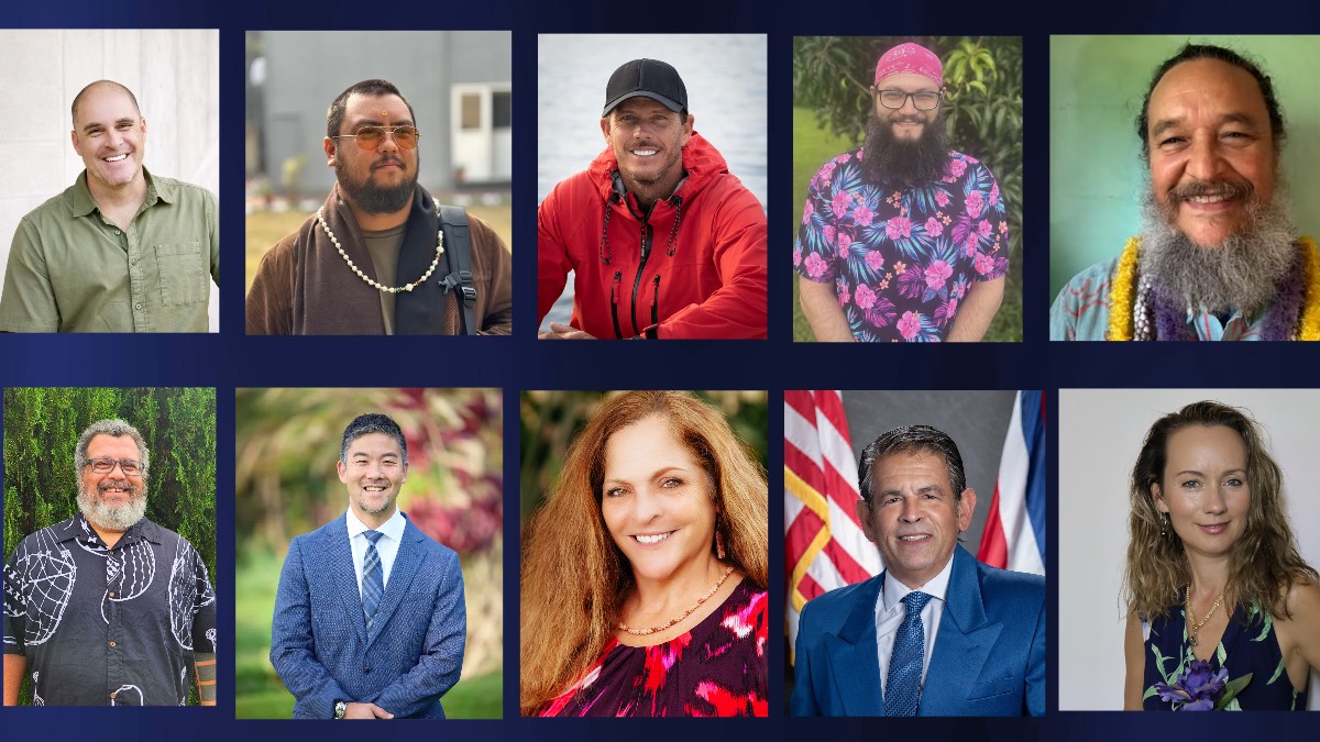 Some of the 26 candidates running for the seven seats on the Kauaʻi County Council. Top row left to right: Dane Smith Trysten Fernandes Caberto, Mike Coots, Skyler Workman and James G. Trujillo. Bottom row left to right: Umi Martin, Todd R. Ozaki, Cheree Rapozo, Billy DeCosta and Yelena Okhman.