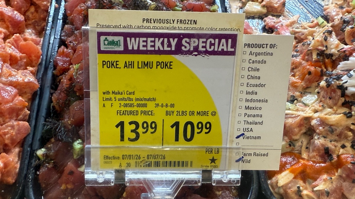 Kauaʻi rolls out country-of-origin label requirement for raw ʻahi retail sales