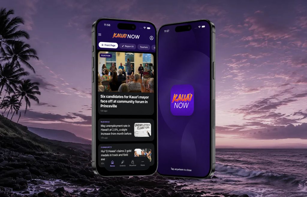 The all-new Kauaʻi Now App is available for free download at in the Apple App Store and on Google Play. 