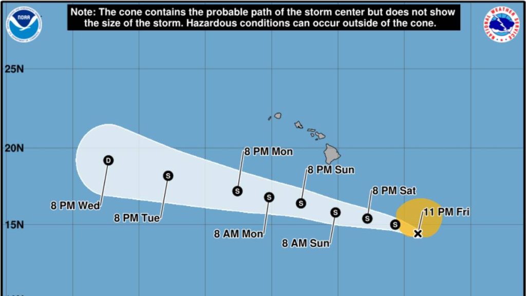 Possible 1 to 2 inches of rain still forecast for Kaua‘i as Tropical Storm Moke moves south of state