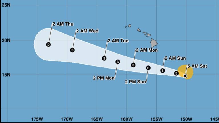 Possible 1 to 2 inches of rain still forecast for Kaua‘i as Tropical Storm Moke moves south of state