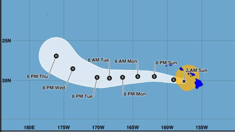Tropical storm Lala to pass south of Kauaʻi, Niʻihau Sunday bringing high winds and heavy rain