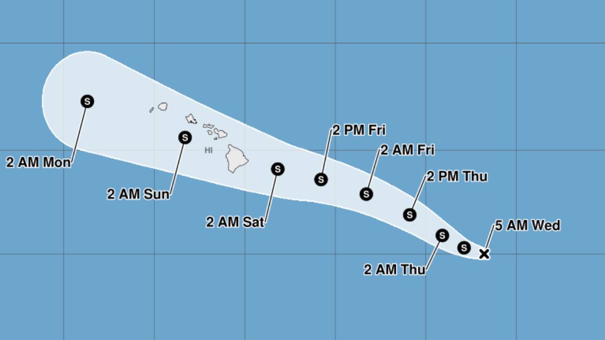 Severe weather approaching Hawaiian Islands with rain predicted to hit Kaua‘i on Sunday