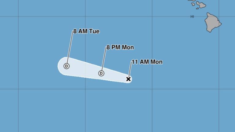 Moke weakens to tropical depression, traveling far south of Kauaʻi today