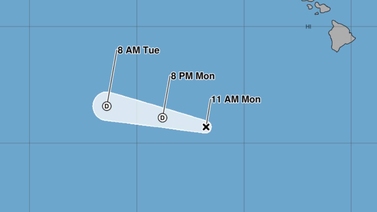 Moke weakens to tropical depression, traveling far south of Kauaʻi today