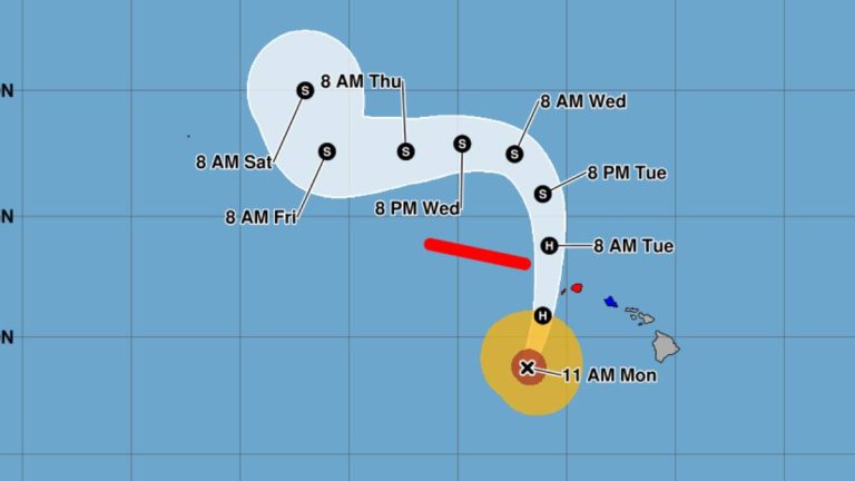 Category 3 Hurricane Lowell forecast to pass near or just west of Niʻihau tonight into Tuesday morning