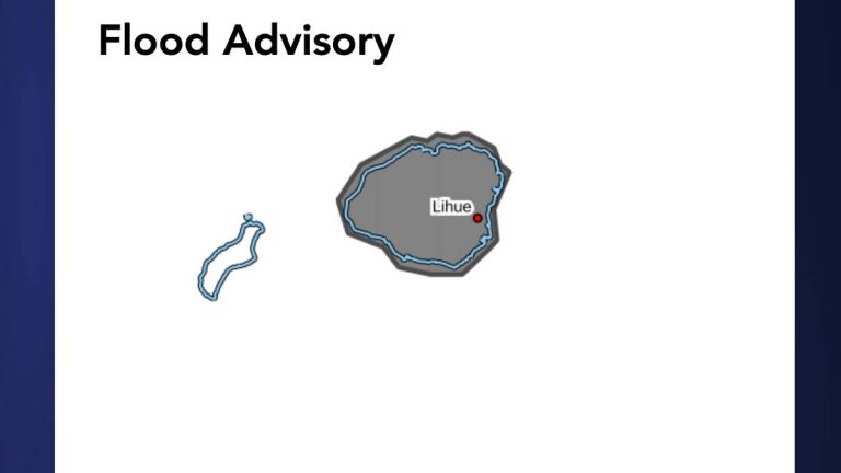 Flood advisory in effect until 5:15 a.m. Wednesday for Kauaʻi