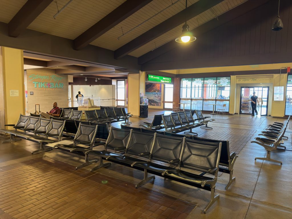 Līhuʻe Airport was fairly quiet on Sept. 12, 2026, five days after Hurricane Lowell struck. (Tiffany DeMasters/Kauaʻi Now)