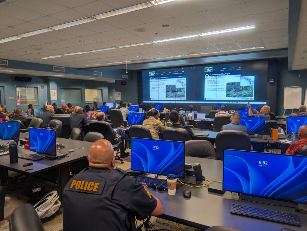 Kauaʻi Emergency Operations Center was busy on Sept. 3, 2026. (Photo Courtesy: Kauaʻi Emergency Managment Agency)