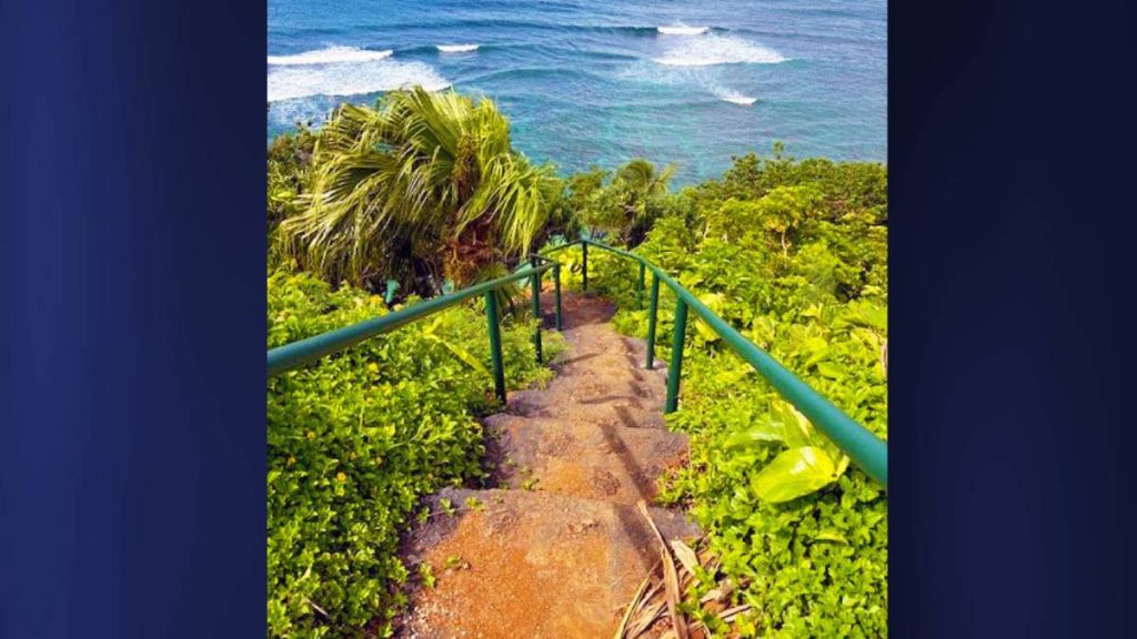 The Kaumumene Trail, also known as Hideaways Trail, in Princeville has reopened to the public following the completion of a safety project by the Kauaʻi County Department of Public Works. (Photo Credit: Kauaʻi County)