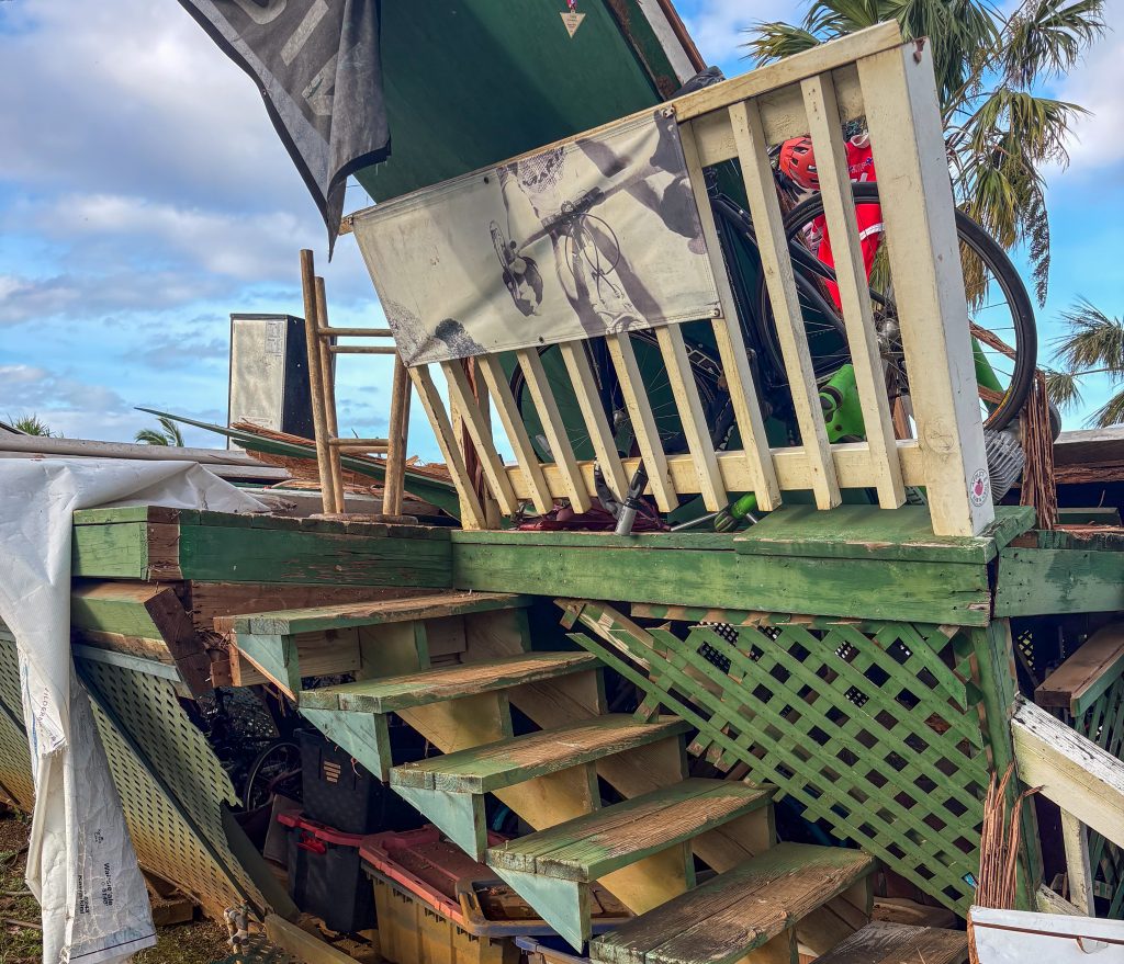 Johnny Sargent, the longtime owner of North Shore Bike Doktor, is not sure what he will do after Hurricane Lowell destroyed his shop and inventory, Sept 15, 2026 (Xiomara Yamileth/Kaua'i Now)