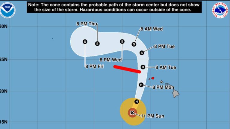 Hurricane warning issued for Kaua‘i County as Lowell turns north with 115 mph sustained winds