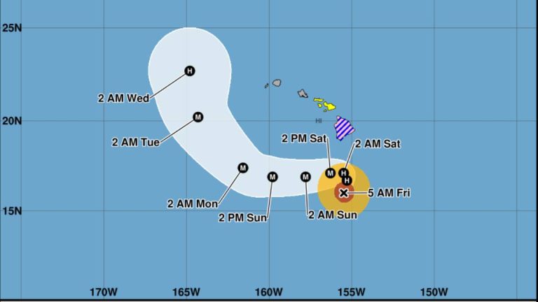 Hurricane Nolo expected to bring rain to Big Island Friday night; storm will pass south of Kauaʻi