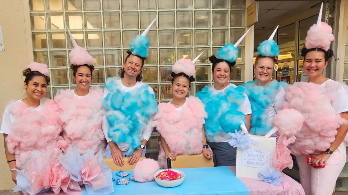 The imaging department at Wilcox Medical Center won best group for their cotton candy-themed costumes on Oct. 30, 2026. (Photo Credit: Wilcox Medical Center)