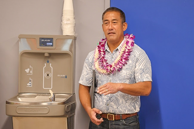 Kauaʻi Mayor Derek S.K. Kawakami speaks to the crowd at the blessing of the Hanapēpē Baseyard $1.1 million renovation project on Oct. 30, 2026. (Photo Credit: Kauaʻi County)