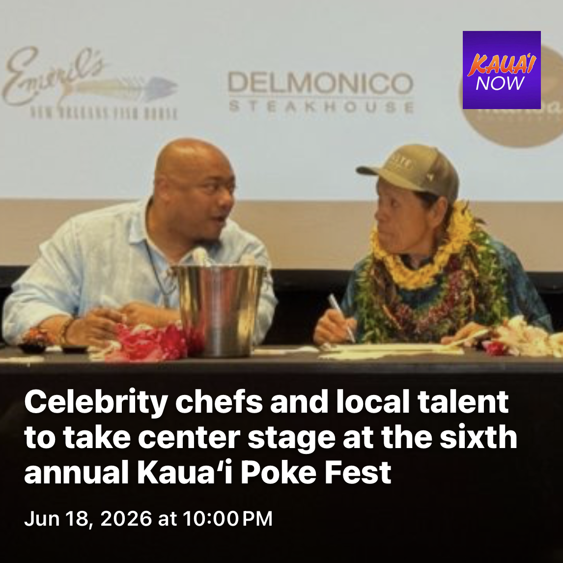 Celebrity chefs and local talent to take center stage at the sixth annual Kauaʻi Poke Fest