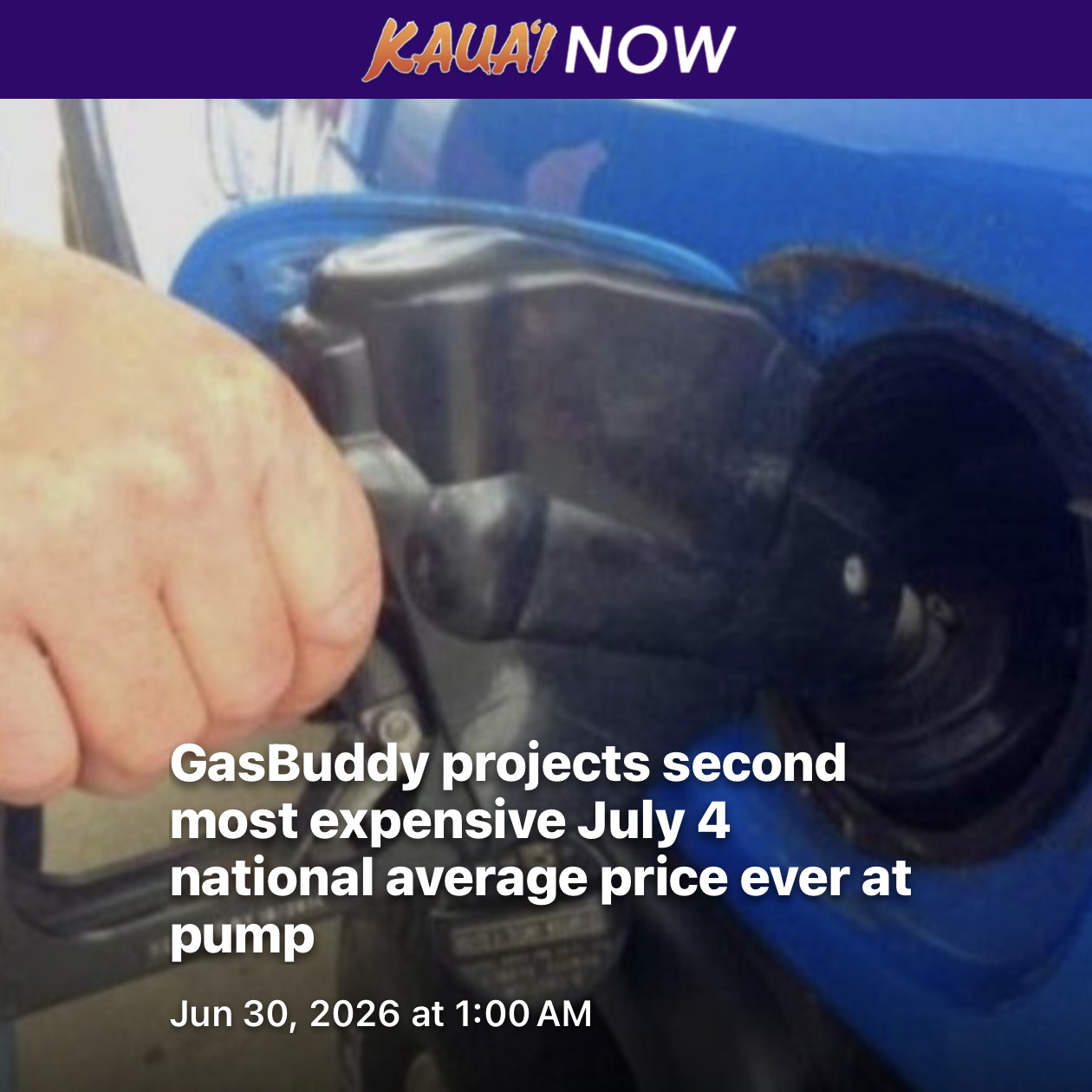 GasBuddy projects second most expensive July 4 national average price ever at pump